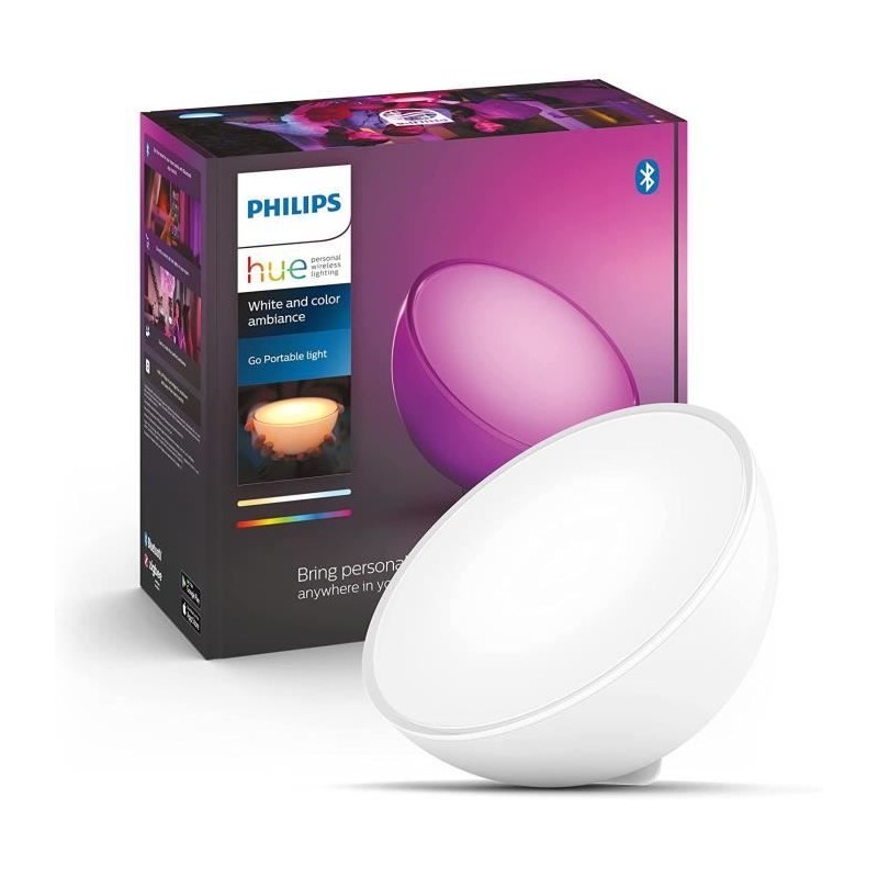 Lampe portable connectée Philips Hue Go White and Color - Compatible