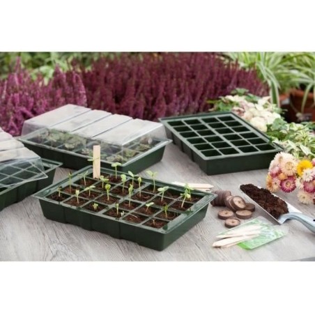 Mini serre de culture - NATURE - Lot de 4 terrines en plastique souple - Plat...