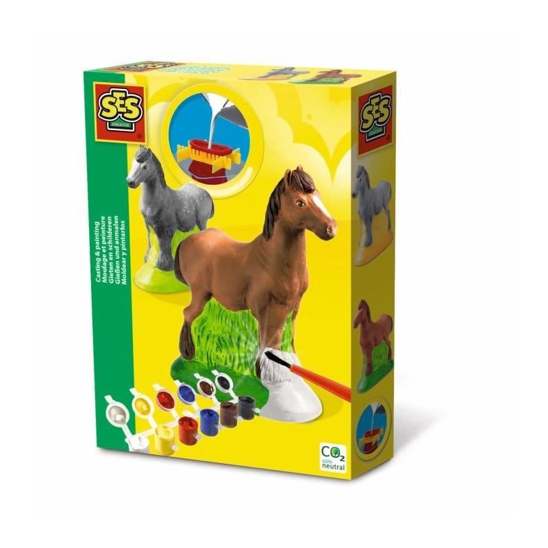 Moulage et peinture - Cheval - SES CREATIVE - Moule latex, support de séchage...