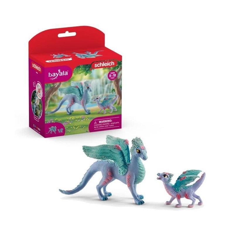 Figurines Dragon Fleuri avec son petit, Coffret Schleich 70592