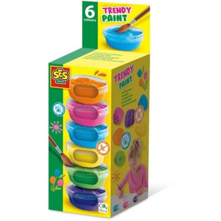Gouache trendy (6x45ml) - SES CREATIVE - Couleurs vives et opaques, 6 super c...