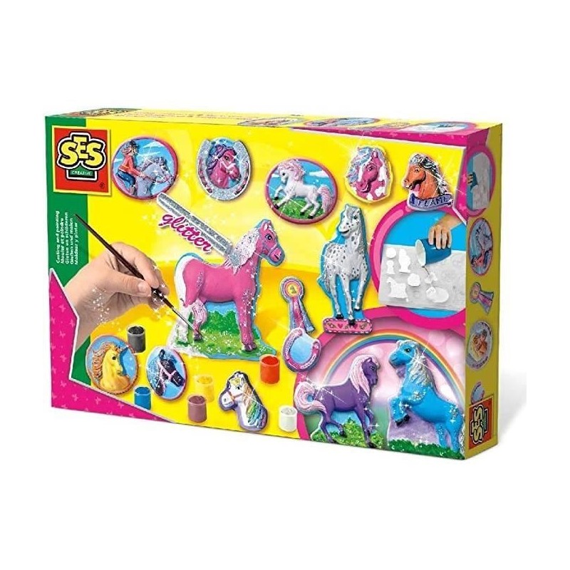 Moulage et peinture - SES CREATIVE - Chevaux fantaisie - Figurines en plâtre