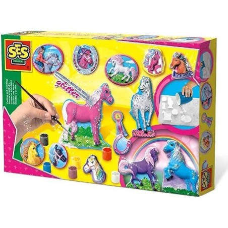 Moulage et peinture - SES CREATIVE - Chevaux fantaisie - Figurines en plâtre