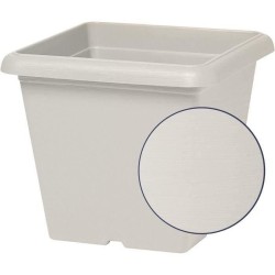 Pot de fleurs carré - GARDEN ID - Teramo white stone - 40 x 35 cm - Résistant...