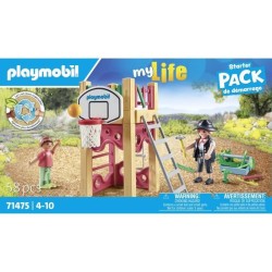 PLAYMOBIL 71475 Charpentier avec tourelle de jeu - My Life - 58 pieces - Jeu ...