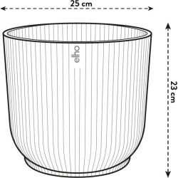 ELHO Pot de fleurs Rond VIBES - Ø25 x H23cm - Plastique - Rose poudré