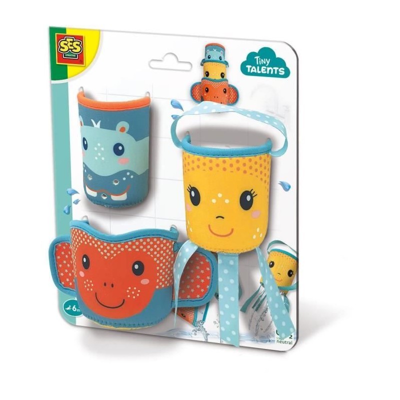 SES CREATIVE - Gobelets pour le bain en Néoprene - Bleu - Tissu - Mixte - A p...