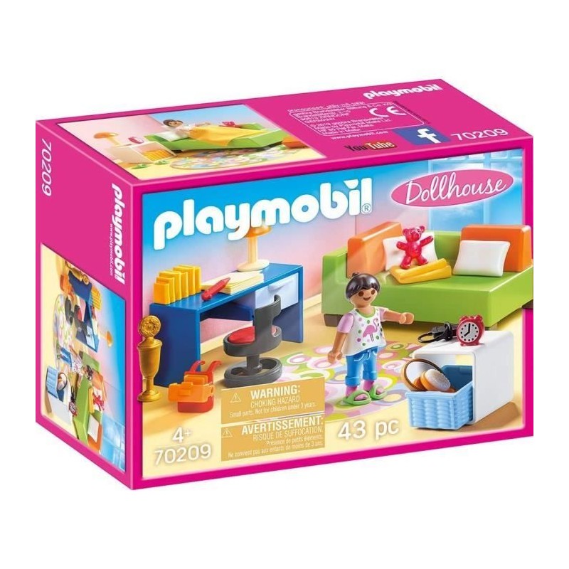 PLAYMOBIL 70209 Chambre d'enfant avec canapé-lit, Maison Traditionnelle, Doll...
