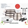 Batterie de cuisine Arthur Martin AM133CH 15 pieces - Aluminium - Poignée amo...