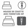 Parure de couette Microfibre STEEVY 220x240cm et 2 taies d'oreillers 63x63cm ...