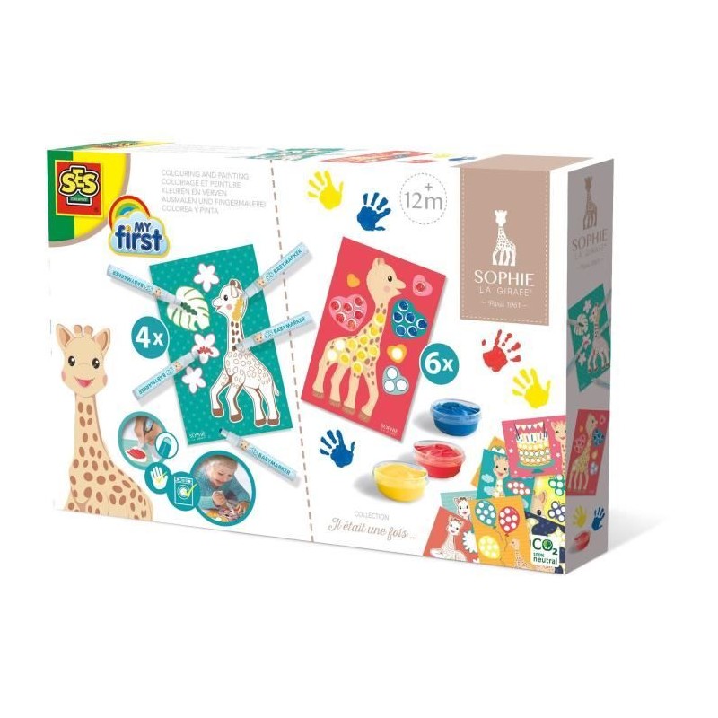 Kit coloriage et peinture Sophie la Girafe SES CREATIVE - Pour enfant de 12 m...