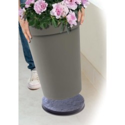 Support a roulettes - EDA - Ø 30 cm x H 5 cm - Gris ardoise