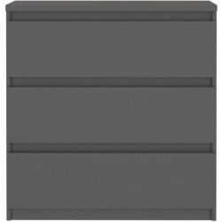 Commode - CHELSEA - 3 tiroirs - Gris Anthracite - 77,2 x 42,2 x 79,9 cm