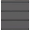 Commode - CHELSEA - 3 tiroirs - Gris Anthracite - 77,2 x 42,2 x 79,9 cm