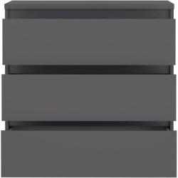 Commode - CHELSEA - 3 tiroirs - Gris Anthracite - 77,2 x 42,2 x 79,9 cm