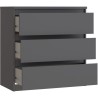 Commode - CHELSEA - 3 tiroirs - Gris Anthracite - 77,2 x 42,2 x 79,9 cm