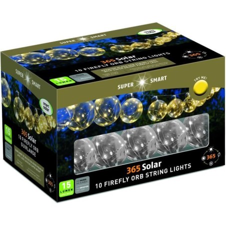 Guirlande solaire Firefly Orbes 365 - SMARDTV - 10 boules lumineuses de 8cm -...