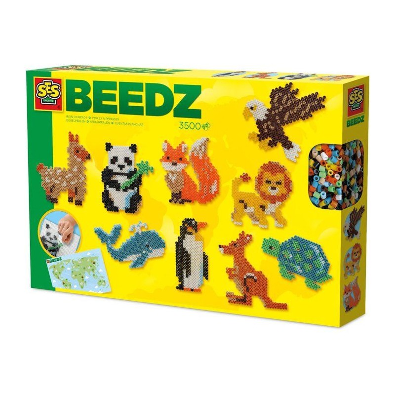 Perles a repasser - SES CREATIVE - Animaux du monde - Beedz - Kit