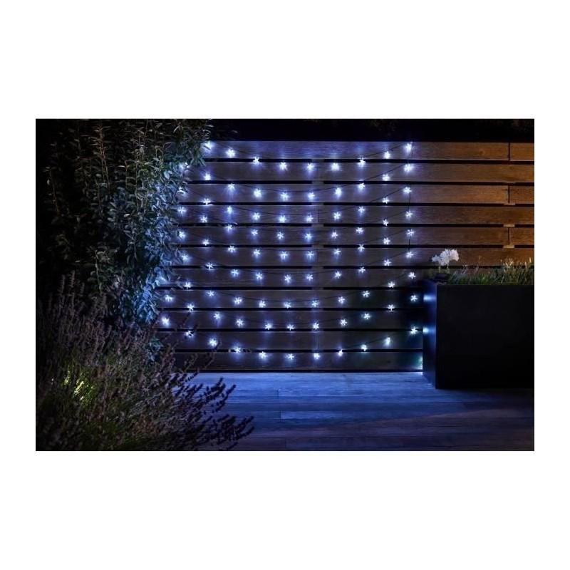 Guirlande d'extérieur SMARDTV - Ultra 100 étoiles LED - 15L - Energie solaire...