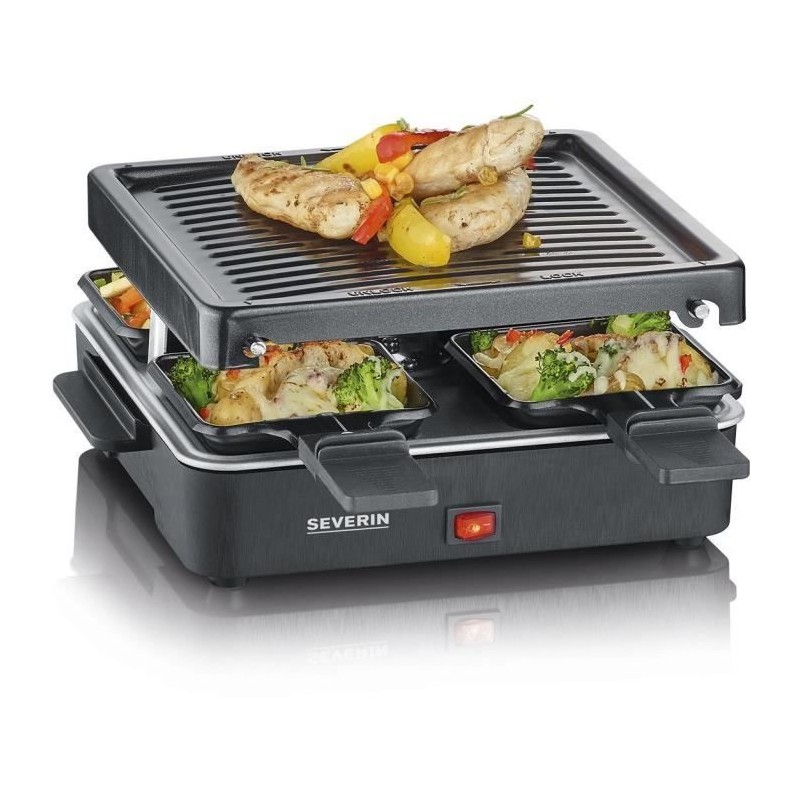 Appareil a raclette SEVERIN - RG2370 - Jusqu'a 4 personnes - Format compact 2...
