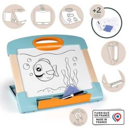 Smoby - Ardoise nomade - 3 utilisation différentes - Inclus : 1 feutre effaça...