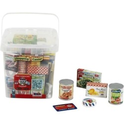 Grande boîte de rangement garnie de boîtes d'aliments factices avec des marqu...