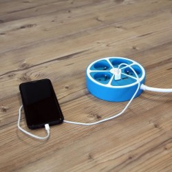 Multiprise design circulaire - CHACON -  4X16 A - Cordon 1,5 m - Avec 2 USB-A...