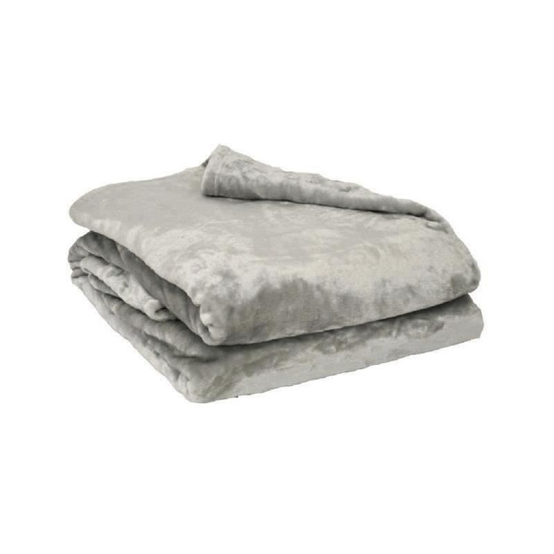 Couverture Microflanelle Toison d'Or - 180 x 220 cm - Coloris Perle