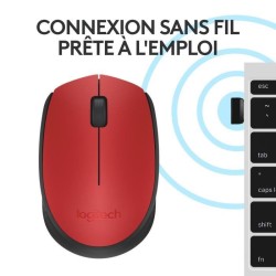 Souris - Sans Fil - Logitech - M171 - Rouge - Ambidextre