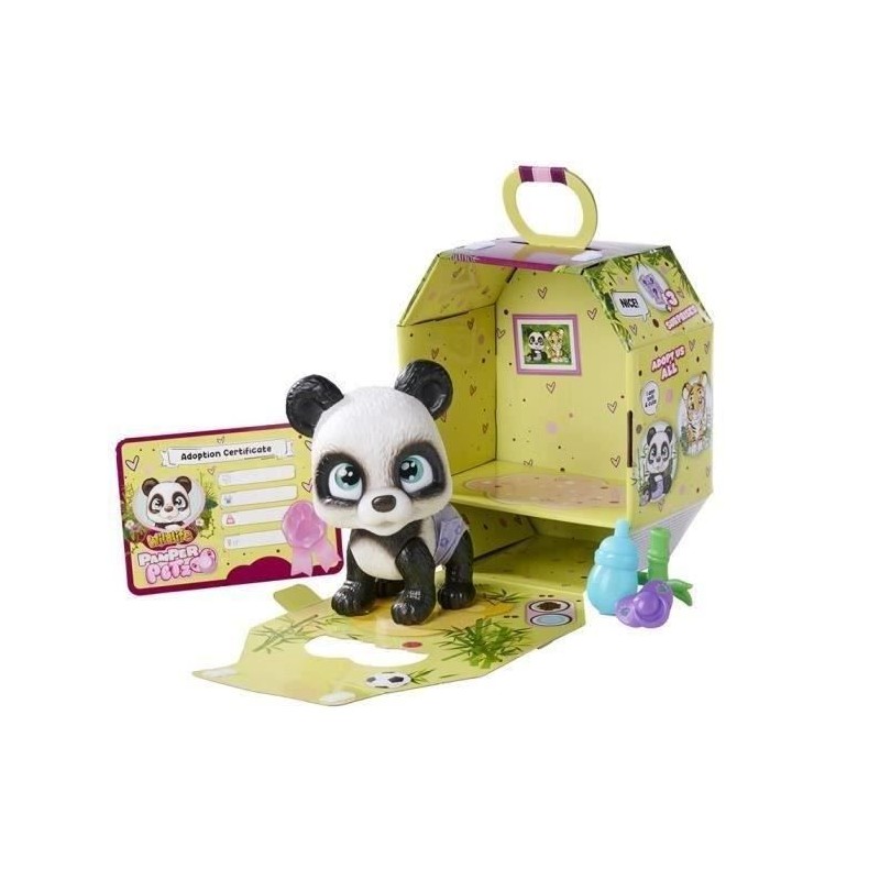 Pamper Petz - Panda a adopter - 4 accessoires - Articulé - Bois et fais pipi ...