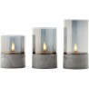 Lot 3 Lampes a poser LED BOUGIE BRILLIANT  - 2500K - Plastique et verre - Gri...