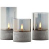 Lot 3 Lampes a poser LED BOUGIE BRILLIANT  - 2500K - Plastique et verre - Gri...