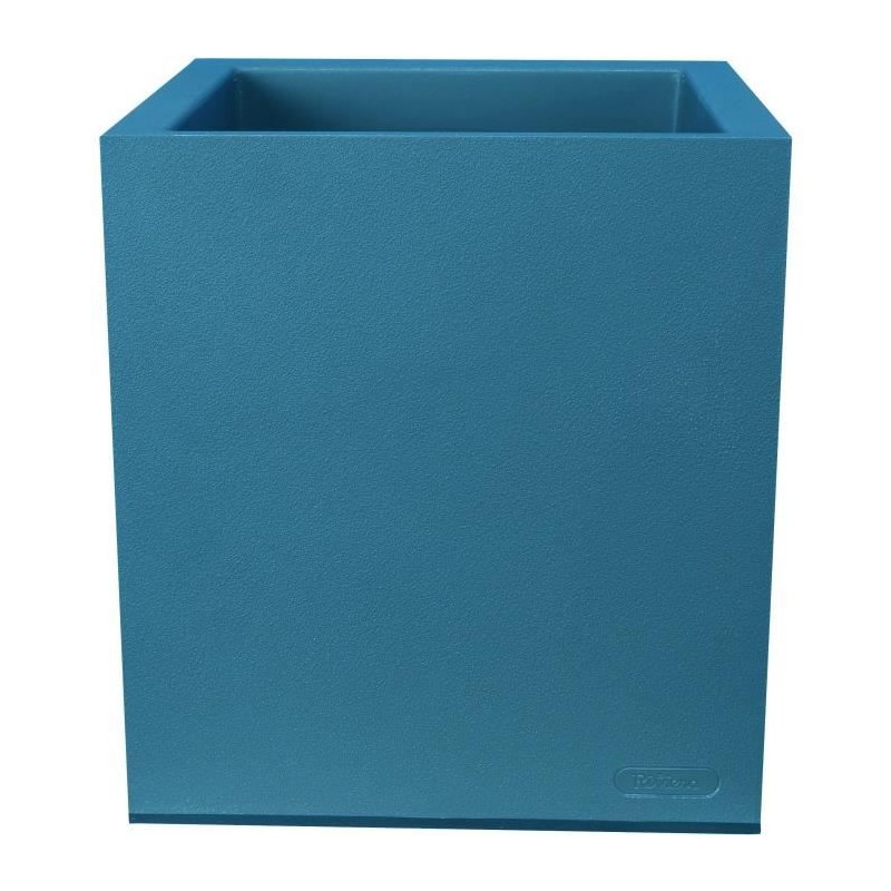 Bac a fleurs carré RIVIERA GRANIT - Plastique - 60x30 cm - Bleu
