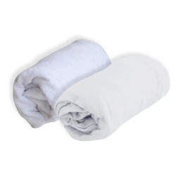 Set de Alese et Drap Housse Blanc 60x120 cm - Domiva - Polyuréthane - Impermé...