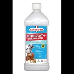 SANITERPEN Plus 1L - Désinfectant fraicheur Verte - Bactéricide, parfum Pin d...