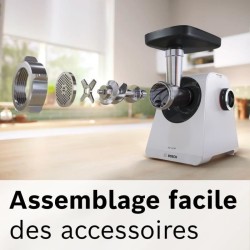 Hachoir a viande - BOSCH - MFWS420W Série 4 - Blanc - 500 W - moteur