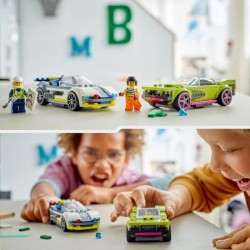 LEGO 60415 City La Course-Poursuite entre la Voiture de Police et la Super Vo...