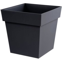 Pot de fleurs Carré 40 cm - EDA - Toscane - 38 L - 39 x 39 x H.39 cm - Gris A...
