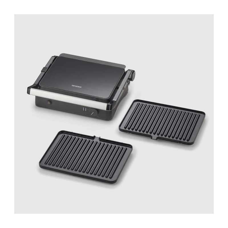 Gril SEVERIN - KG2398 - Surface cuisson 30x22cm - Plaques amovibles - Revetem...
