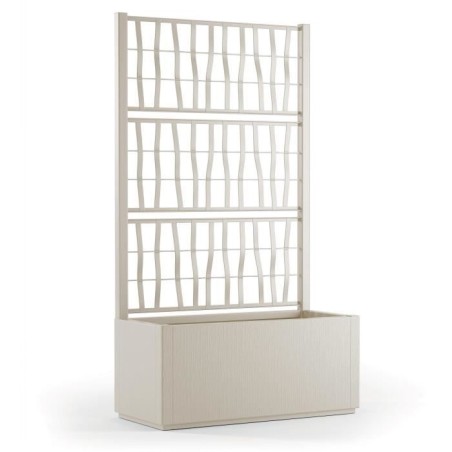 STEFANPLAST Bac a fleur/Jardiniere - ETHICA - Craie - Rectangulaire avec trei...
