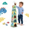 Tour de blocs a empiler avec figurines de dinosaures - Jeu d'adresse