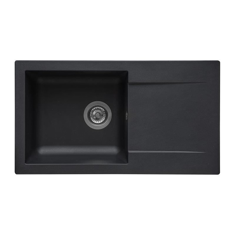 STRADOUR Evier a encastrer EINNA, en SMC NOIR PAILLETE - 06,  1 bac, dim. 78 ...
