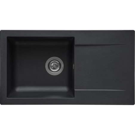 STRADOUR Evier a encastrer EINNA, en SMC NOIR PAILLETE - 06,  1 bac, dim. 78 ...