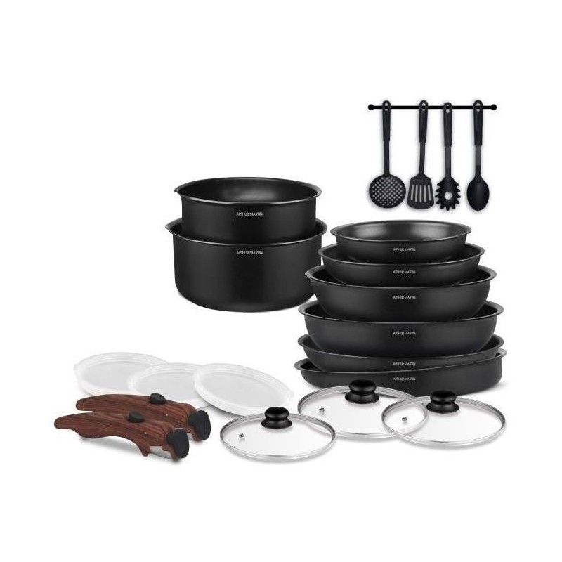 Batterie de cuisine - Tous feux dont induction - Arthur Martin - AM0530 - Alu...