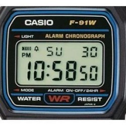 Montre - Casio - Vintage - Noir - Digital - Étanchéité WR ISO 22810 - Chronom...