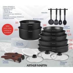 Batterie de cuisine - Tous feux dont induction - Arthur Martin - AM0530 - Alu...