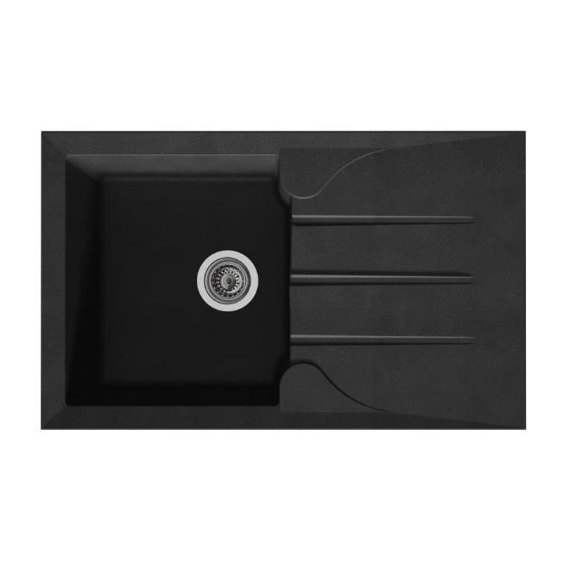 STRADOUR Evier cuisine a encastrer 1 bac + 1 égouttoir Aloa - Résine - 81 x 5...