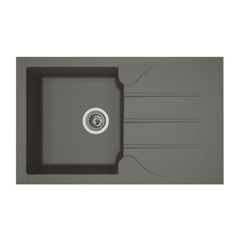STRADOUR Evier cuisine a encastrer 1 bac + 1 égouttoir Aloa - Résine - 81 x 5...