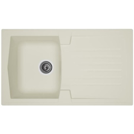 STRADOUR Evier cuisine a encastrer 1 bac + 1 égouttoir Arena - Résine - 86 x ...