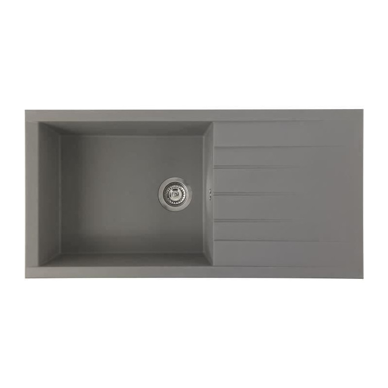 STRADOUR Evier a encastrer CUBE, en SMC GRIS BETON - 16,  1 bac, dim. 100 * 5...
